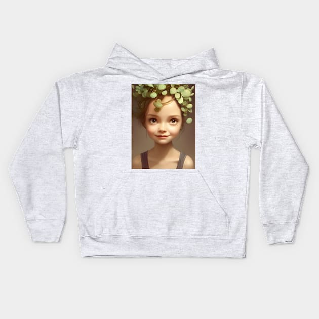 Spring Time Eucalyptus Girl Kids Hoodie by LyndiiLoubie